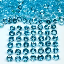VVS 20 Pcs Natural Sky Blue Topaz 4mm Round Cut Top Quality Loose Gemstones Lot