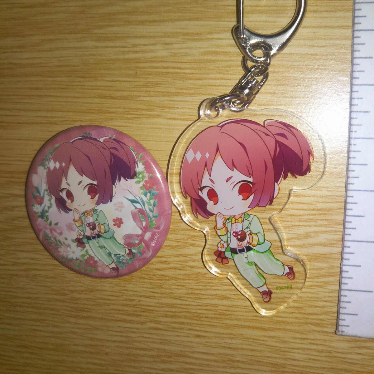 A60284 On Air ! / Acrylic Key holder + Can badge Eme Kare Azuki