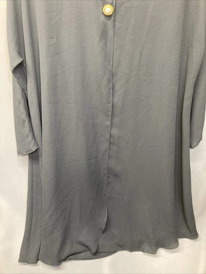 Vestido clásico Ms Chaus para mujer talla 16 negro manga larga transparente superpuesto en capas Foto 3 de 4