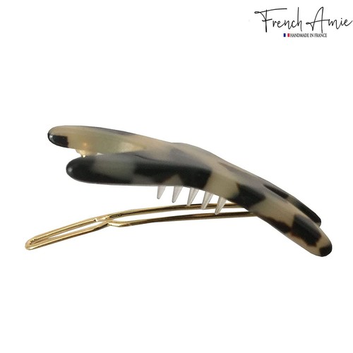 French Amie Star kleine handgefertigte Zelluloid-Haarrutsche Barrette mit Druckknopfen - Bild 18 von 25