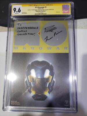 XO MANOWAR # 1  3/17 Brushed Metal Founder & Editor's sigs! S.S. CGC 9.6