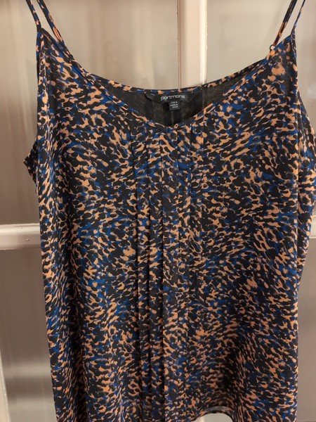 Portmans 16 2011 Patterned Pleat Front & Back Cami Style Top EUC