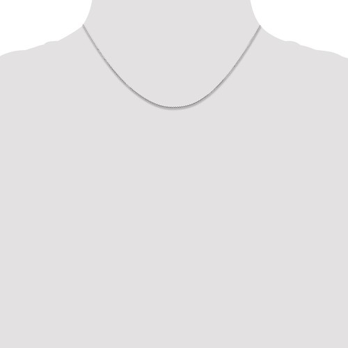 16" 14K White Gold .8mm Diamond-cut Round Open Link Cable Chain Necklace - Picture 4 of 5
