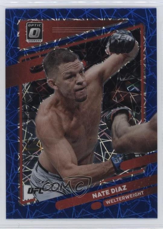 2022 Panini Donruss Optic UFC Blue Velocity Prizm Nate Diaz #23 w5b