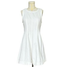 NEW MADEWELL Circle Mini Dress: Airy Denim Edition in Pure White Size Small
