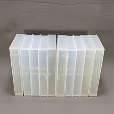 Lot Of 10 Vintage Empty VHS Clear Plastic Clamshell Storage Cases Case