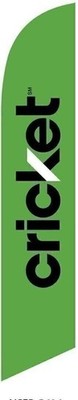 Green Cricket Wireless Feather Banner Swooper Flag, Replacement Flag Only
