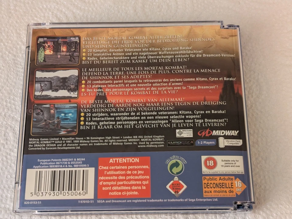 Mortal Kombat Gold - Sega Dreamcast - Sammelzustand inkl. Acryl-Case - Bild 4 von 4