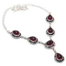 Red Carnelian Gemstone Handmade 925 Sterling Silver Jewelry Necklace Size 18