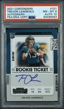 2021 Contenders Rookie Ticket Trevor Lawrence #101 PSA 8 Auto 10