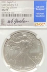 2021 $1 AMERICAN SILVER EAGLE LANDING T-2 1st DAY ISSUE NGC MS 70 GAUDIOSO