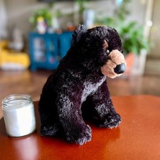 Aurora Black Bear Lovey 12" Plush Sitting Stuffed Animal 2016