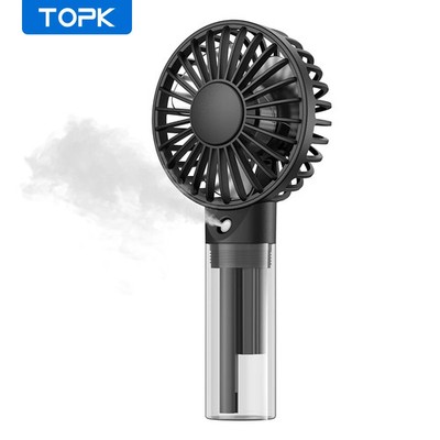 TOPK Mini Portable Fan with Water Mist 2000mAh Capacity& Humidifying Function