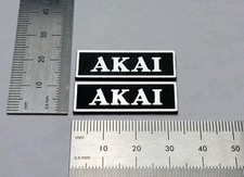 Akai Speaker Badge Logo Emblem Custom Made Premium Silver Pair With Adhesive
