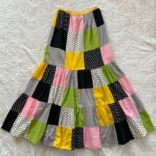 Amazing Vintage 1970's Patchwork Maxi Twirl Skirt Gypsy Whimsy - Size 2/4