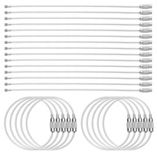 25pcs Wire Keychain Cable 6" 1.5mm Stainless Steel Key Ring Transparent