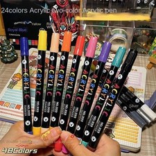 120 Colors Acrylic Paint Markers Dual Tip Fine Brush Pens Art Use Acrylic Paint
