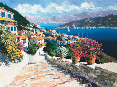 Kerry Hallam Steps to the Sea Art Print 32x26 in | eBay