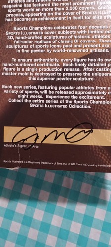 Joe Montana Signed Limited Edition Jsa Certified Pewter Statue - Picture 7 of 7