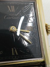 Cartier Must Tank Vermeil LM 590005 H30xW23mm Black Dial Yellow Gold #T257 5