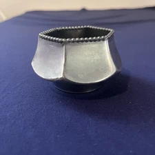Antique Or Vintage Open Salt Cellar Metal Hexagonal Shape