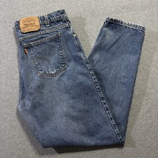 Vintage Levis 550 Orange Tab Jeans 90s Relaxed Tapered Blue 36x32 Fits 33x31.5