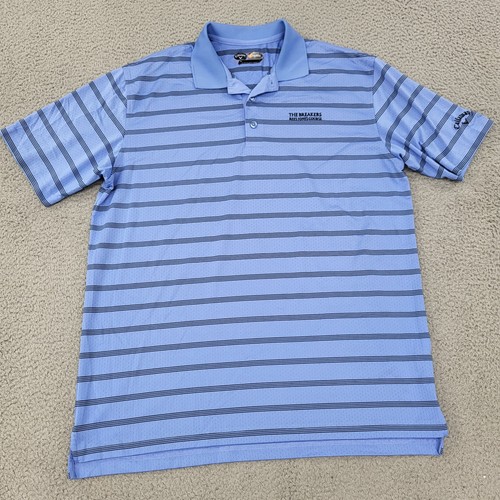 Callaway Opti-Dri Polo Mens Medium Striped Breakers Rees Jones Course Shirt