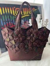 Oshima Tsumugi kimono remake tote bag origami quilt
