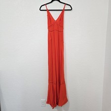 ASOS Coral Broderie Insert Maxi Dress Womens 8