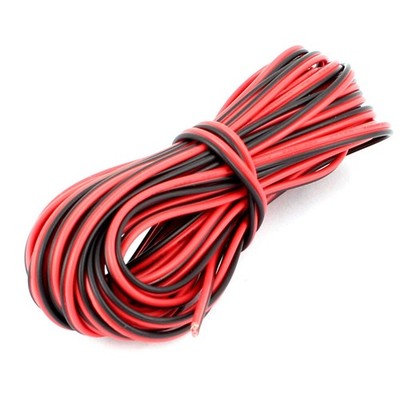 Schwarz Rot 22 AWG Drinnen draußen PVC-isolierte Drahtseil 6 Meter Länge