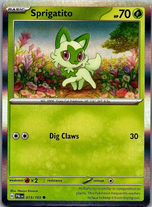 Sprigatito - Paldea Evolved (NM) 13/193 Holo Common (SUPER RARE)