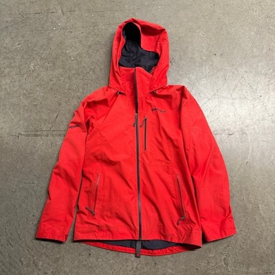 Patagonia Mens Red Waterproof Hardshell Hooded Rain Jacket Size Small