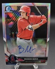 2018 Bowman Chrome Brandon Marsh 1st Prospect RC Auto Refractor 356/499