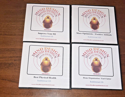 Lot of 4 - SUBLIMINAL CDS - Mind Design - IQ, Attitude, Physical Health, Clutter