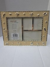 Decor Essentials Enamel Metal Unisex Baby Picture Frame for 4 Photos Standing