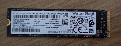 Western Digital WD SN720 512GB M.2 NVMe PCIe SSD Interne Solid State Drive