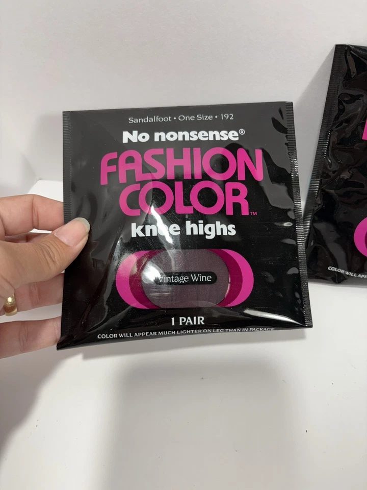 Lote De 2 Rodilleras Color Moda Sin Tonterías #192 Vintage Vino Talla Única EE. UU. Nuevo Foto 2 de 3