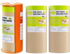 Pre-Taped Masking Paper with Dispenser - 12" x 66' Painters Paper and Tape for