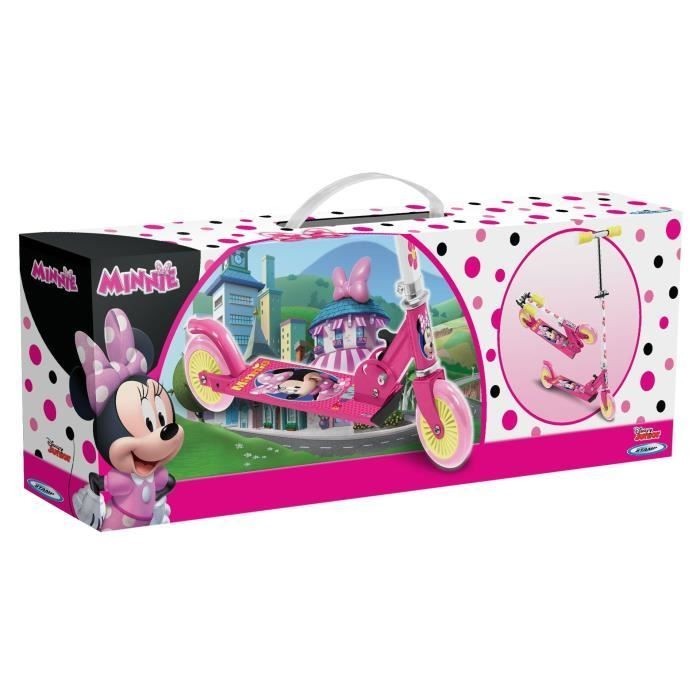 Trottinette pliable Disney Minnie à 2 roues compacte pour petits espaces