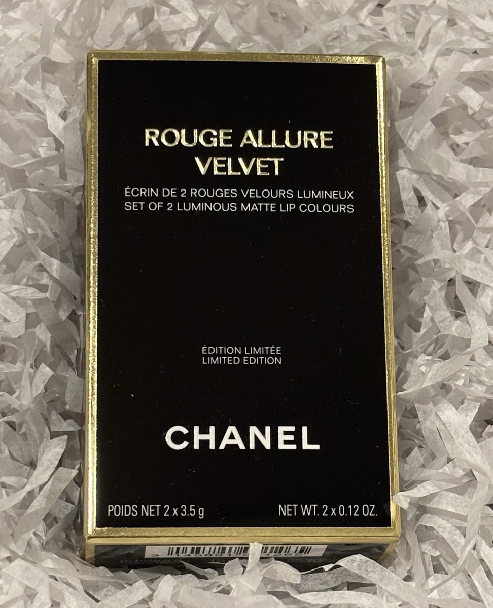 CHANEL Rouge Allure Velvet Rendezvous Set 478 479 w/ Gold Pouch