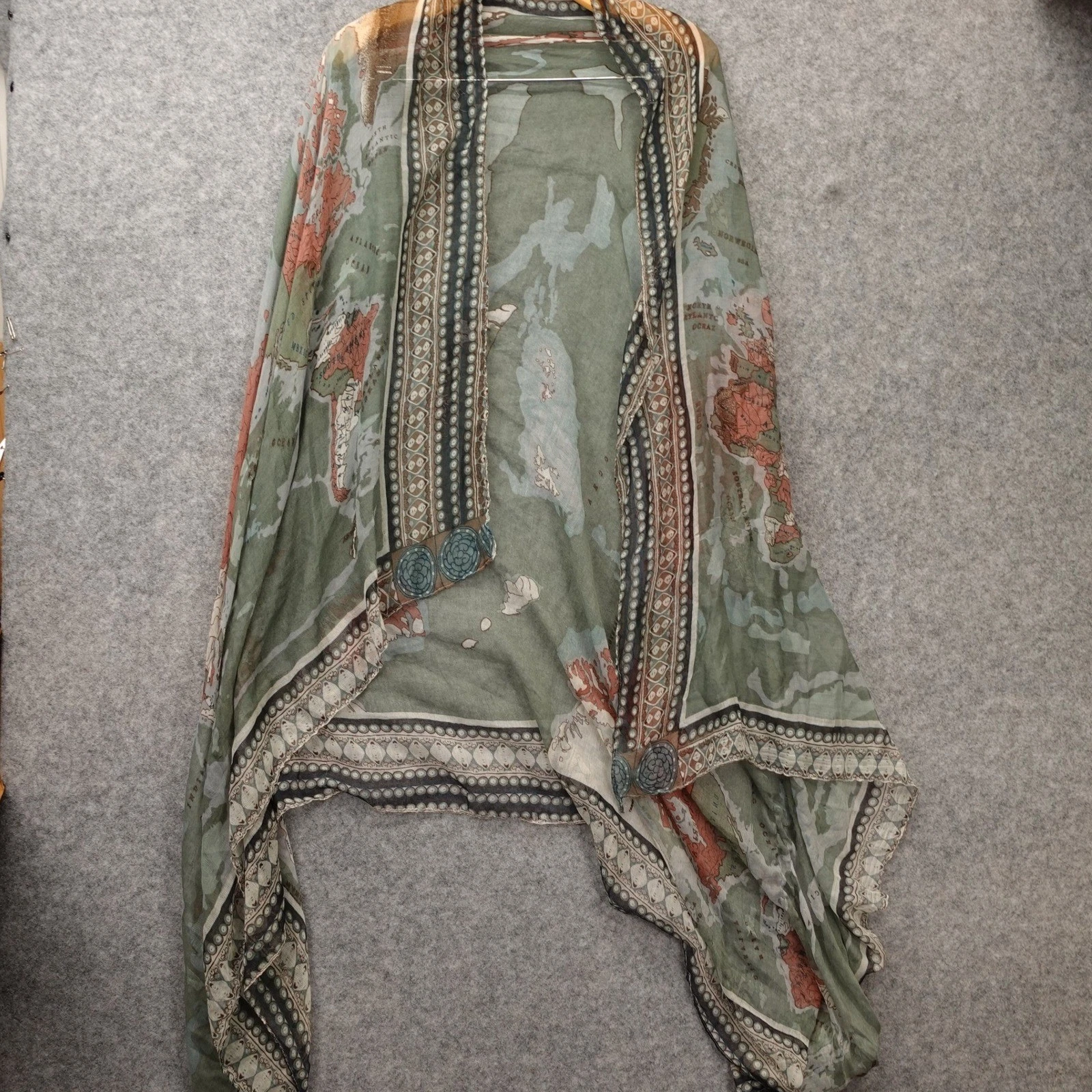 Map Scarf Womens Oversized Shawl Wrap Dusty Blue World Atlas Travel Light 43x70
Opens in a new windo
