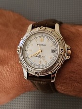 Men's Hugo Maxx Date 18k Gold Plated Quartz Watch! New Battery & Leather Band!