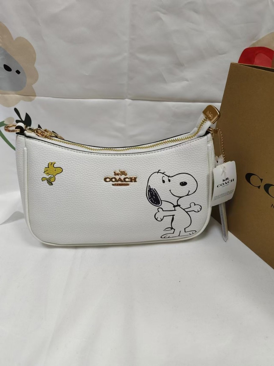COACH x PEANUTS CBJ76 Teri Shoulder Bag Snoopy Chalk Multi Outlet