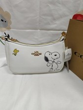 COACH Brown Monogram Shoulder Bag Small Women's Hang Tag Gold