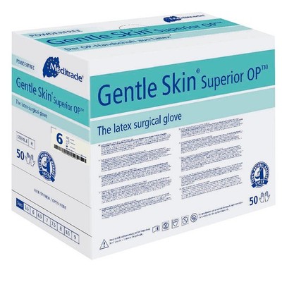 Meditrade  unisex OP-Handschuhe Gentle Skin  Superior OP  weiß Größe 6, 50...