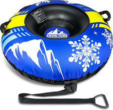 Snow Tubes for Sledding Heavy Duty - 48'' Inflatable Snow Tube with Premium Canv