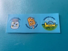 80s Summer Scratch N Sniff Small Sticker Strip Of 3 Stickers