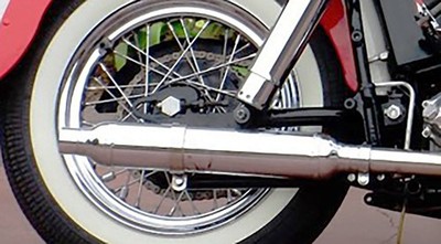 OEM ''Seam'' CHROME Cigar MUFFLER 1958 - 1984 Harley Pan & Shovel Swing Arm Frame