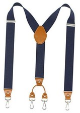 Men's Suspender Wide Adjustable and Elastic Braces Y Shape with Very Navy