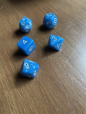 Dice Lot of 5 Marbled Polyhedral DnD Role Playing Dice Koplow Games Nice Dice